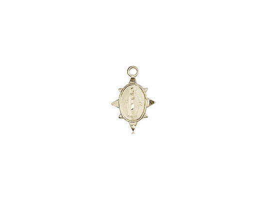 14kt Gold Filled Miraculous Pendant on a 18 inch Gold Filled Light Curb Chain - Unique Catholic Gifts