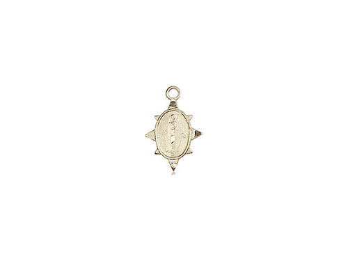 14kt Gold Filled Miraculous Pendant on a 18 inch Gold Filled Light Curb Chain - Unique Catholic Gifts