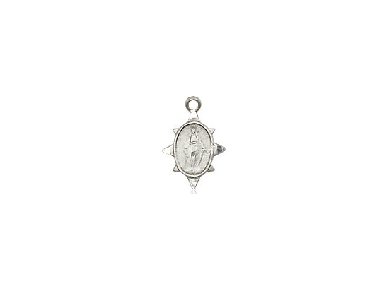 Sterling Silver Scapular Pendant on a 24 inch Light Rhodium Heavy Curb Chain - Unique Catholic Gifts