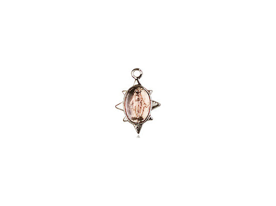 Sterling Silver Miraculous Pendant on a 18 inch Sterling Silver Light Curb Chain - Unique Catholic Gifts