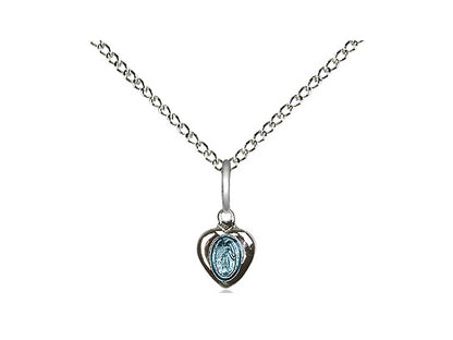 Sterling Silver Miraculous Pendant on a 18 inch Sterling Silver Light Curb Chain - Unique Catholic Gifts