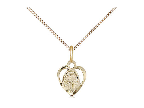 14kt Gold Filled St Anthony of Padua Pendant on a 18 inch Gold Filled Light Curb Chain. - Unique Catholic Gifts