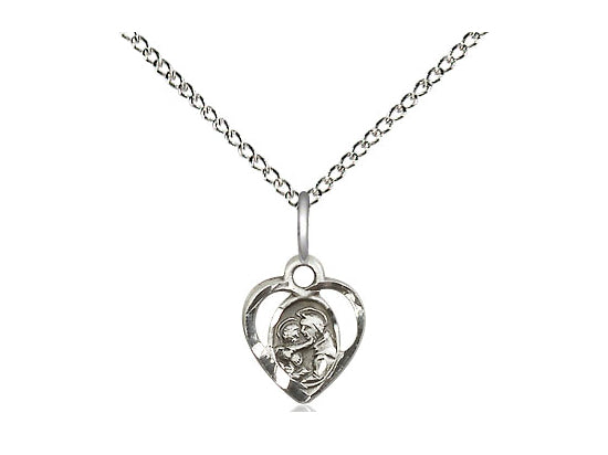 Sterling Silver St Anthony of Padua Pendant on a 18 inch Sterling Silver Light Curb Chain. - Unique Catholic Gifts