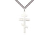 Sterling Silver St Andrew Pendant on a 24 inch Light Rhodium Heavy Curb Chain - Unique Catholic Gifts