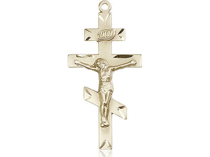 14kt Gold Filled St Andrew Pendant on a 24 inch Gold Plate Heavy Curb Chain - Unique Catholic Gifts