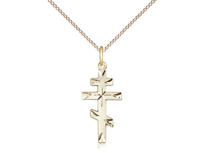 14kt Gold Filled St Andrew Cross Pendant on a 18 inch Gold Filled Light Curb Chain - Unique Catholic Gifts