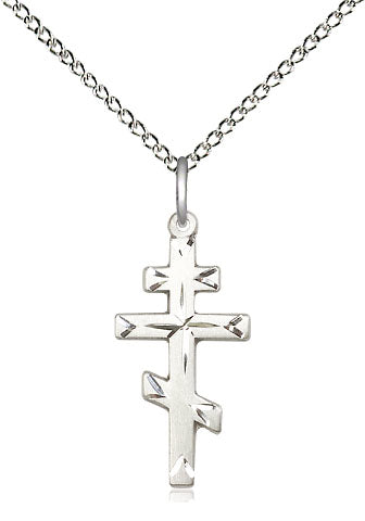 Sterling Silver St Andrew Cross Pendant on a 18 inch Sterling Silver Light Curb Chain - Unique Catholic Gifts