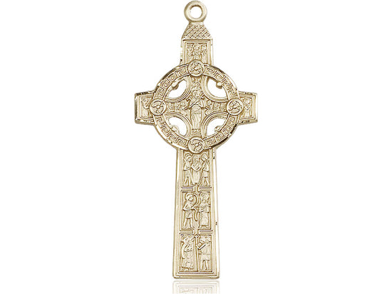 14kt Gold Filled Scriptures Cross Pendant on a 24 inch Gold Plate Heavy Curb Chain - Unique Catholic Gifts