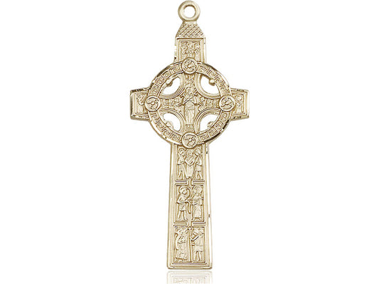 14kt Gold Filled Scriptures Cross Pendant on a 24 inch Gold Plate Heavy Curb Chain - Unique Catholic Gifts