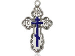 Sterling Silver St Olga Cross Pendant on a 18 inch Sterling Silver Light Curb Chain - Unique Catholic Gifts