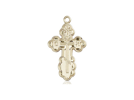 14kt Gold Filled St Olga Cross Pendant on a 18 inch Gold Filled Light Curb Chain - Unique Catholic Gifts