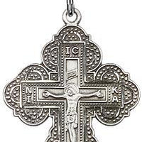 Sterling Silver Irene Cross Pendant  Size: (1 1/4 x 7/8") - Unique Catholic Gifts