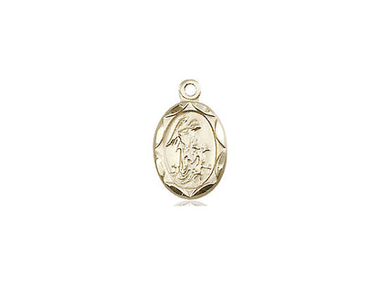 14kt Gold Filled Guardian Angel Pendant on a 18 inch Gold Filled Light Curb Chain - Unique Catholic Gifts