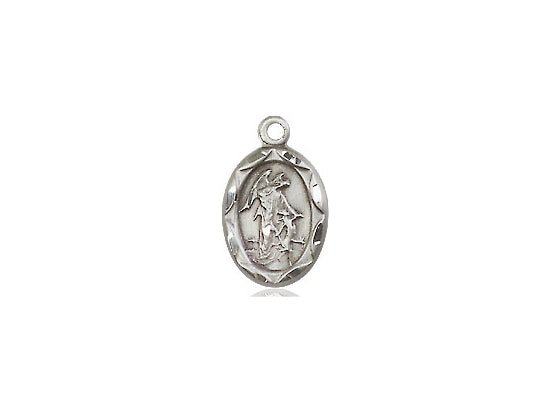Sterling Silver Guardian Angel Pendant on a 18 inch Sterling Silver Light Curb Chain - Unique Catholic Gifts