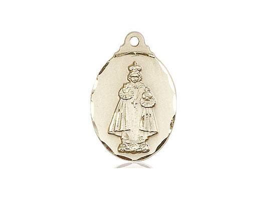 14kt Gold Filled Infant of Prague Pendant on a 18 inch Gold Filled Light Curb Chain - Unique Catholic Gifts