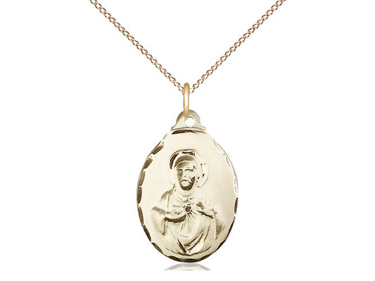 14kt Gold Filled Scapular Pendant on a 18 inch Gold Filled Light Curb Chain - Unique Catholic Gifts