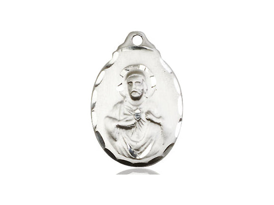 Sterling Silver Scapular Pendant on a 18 inch Sterling Silver Light Curb Chain - Unique Catholic Gifts