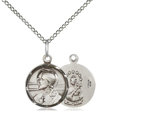 Sterling Silver Scapular Pendant on a 18 inch Sterling Silver Light Curb Chain - Unique Catholic Gifts