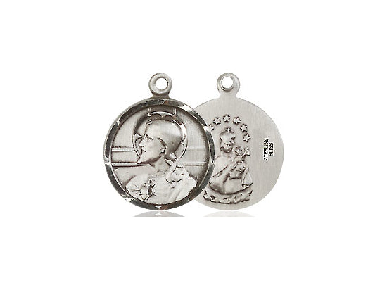 Sterling Silver Scapular Pendant on a 18 inch Sterling Silver Light Curb Chain - Unique Catholic Gifts