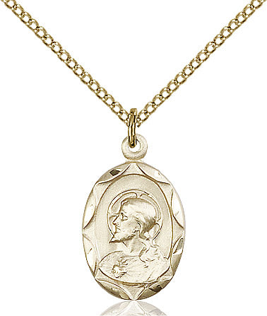 14kt Gold Filled Scapular Pendant on a 18 inch Gold Filled Light Curb Chain - Unique Catholic Gifts