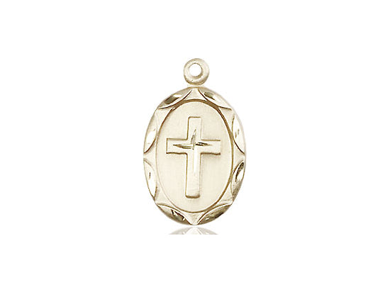 14kt Gold Filled Cross Pendant on a 18 inch Gold Filled Light Curb Chain - Unique Catholic Gifts