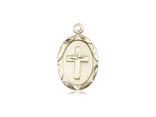 14kt Gold Filled Cross Pendant on a 18 inch Gold Filled Light Curb Chain - Unique Catholic Gifts