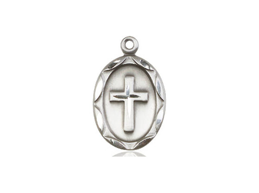 Sterling Silver Cross Pendant on a 18 inch Sterling Silver Light Curb Chain - Unique Catholic Gifts