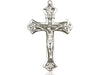 Sterling Silver Crucifix Pendant on a 24 inch Light Rhodium Heavy Curb Chain - Unique Catholic Gifts