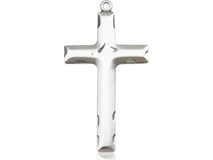 Sterling Silver Cross Pendant on a 24 inch Light Rhodium Heavy Curb Chain - Unique Catholic Gifts