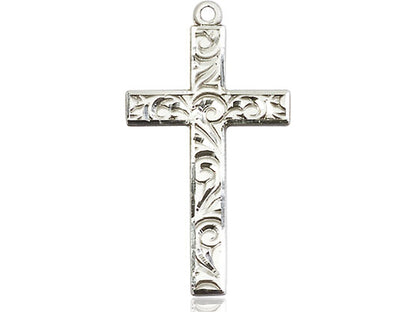 Sterling Silver Cross Pendant on a 18 inch Sterling Silver Light Curb Chain - Unique Catholic Gifts