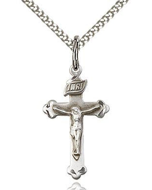 Sterling Silver Crucifix 7/8" with 18" chain - Unique Catholic Gifts