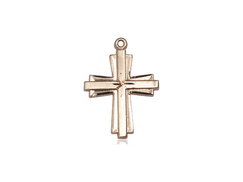 14kt Gold Filled Cross Pendant on a 18 inch Gold Filled Light Curb Chain - Unique Catholic Gifts