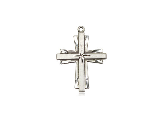 Sterling Silver Cross Pendant on a 18 inch Sterling Silver Light Curb Chain - Unique Catholic Gifts