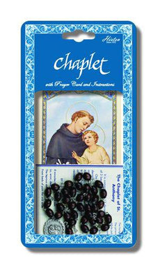 St. Anthony  Deluxe Chaplet with Red Glass Beads - Unique Catholic Gifts
