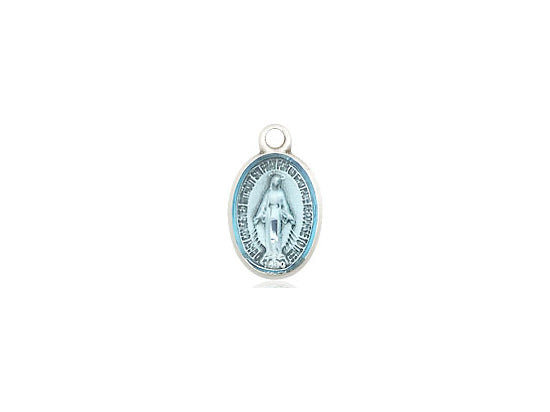 Sterling Silver Miraculous Pendant on a 18 inch Sterling Silver Light Curb Chain - Unique Catholic Gifts