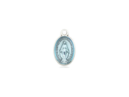 Sterling Silver Miraculous Pendant on a 18 inch Sterling Silver Light Curb Chain - Unique Catholic Gifts