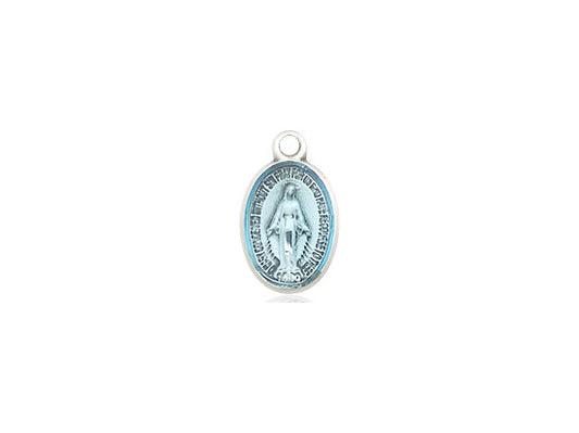 Sterling Silver Miraculous Pendant on a 18 inch Sterling Silver Light Curb Chain - Unique Catholic Gifts