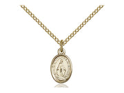 14kt Gold Filled Miraculous Pendant on a 18 inch Gold Filled Light Curb Chain. - Unique Catholic Gifts