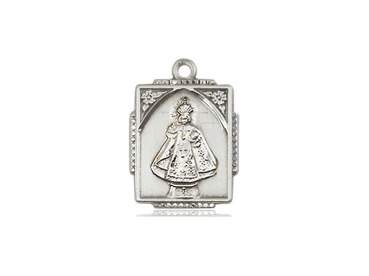 Sterling Silver Infant of Prague Pendant on a 18 inch Sterling Silver Light Curb Chain - Unique Catholic Gifts