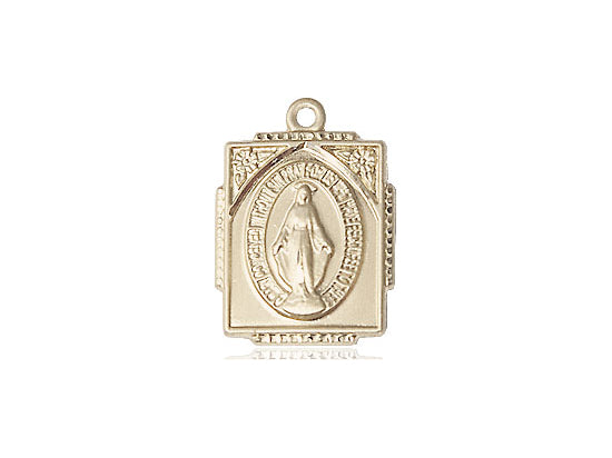14kt Gold Filled Miraculous Pendant on a 18 inch Gold Filled Light Curb Chain - Unique Catholic Gifts