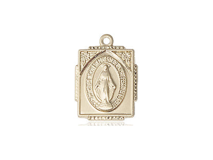 14kt Gold Filled Miraculous Pendant on a 18 inch Gold Filled Light Curb Chain - Unique Catholic Gifts