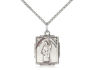 Sterling Silver St Patrick Medal 18" - Unique Catholic Gifts