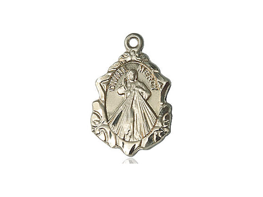 14kt Gold Filled Divine Mercy Pendant on a 18 inch Gold Filled Light Curb Chain - Unique Catholic Gifts