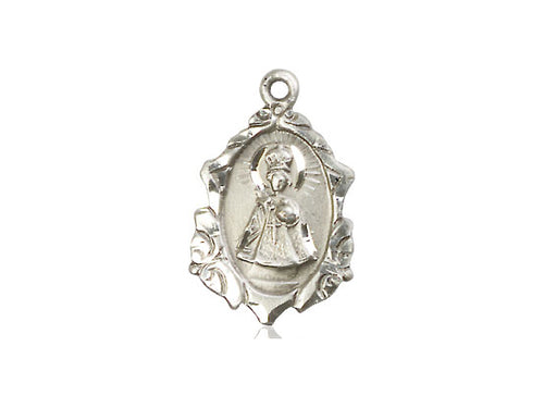 Sterling Silver Infant of Prague Pendant on a 18 inch Sterling Silver Light Curb Chain - Unique Catholic Gifts