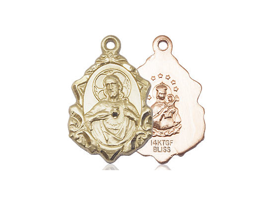 14kt Gold Filled Scapular Pendant on a 18 inch Gold Filled Light Curb Chain - Unique Catholic Gifts