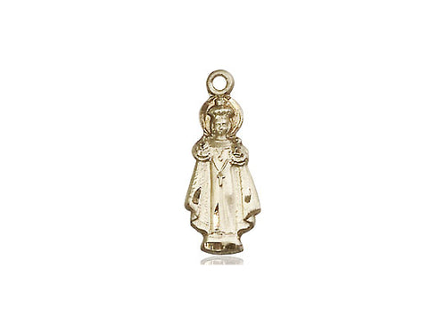 14kt Gold Filled Infant of Prague Pendant on a 18 inch Gold Filled Light Curb Chain - Unique Catholic Gifts