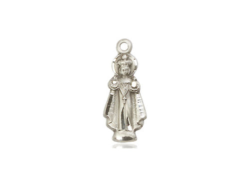 Sterling Silver Infant of Prague Pendant on a 18 inch Sterling Silver Light Curb Chain - Unique Catholic Gifts