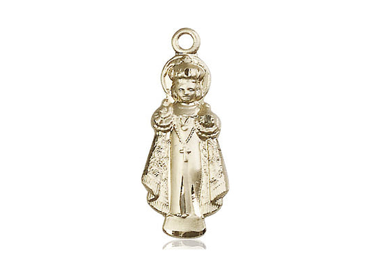 14kt Gold Filled Infant of Prague Pendant on a 24 inch Gold Plate Heavy Curb Chain - Unique Catholic Gifts