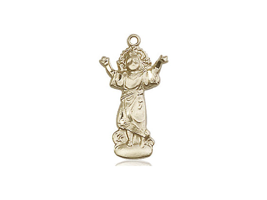 14kt Gold Filled Divino Nino Pendant on a 18 inch Gold Filled Light Curb Chain - Unique Catholic Gifts