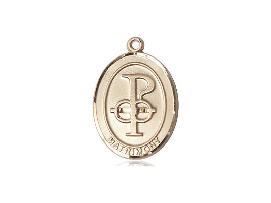 4Kt Gold Filled Matrimony on a 24 inch Gold Plate Heavy Curb Chain - Unique Catholic Gifts